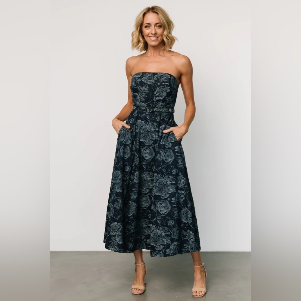 Baltic Born Denim dress. Semi formal midi dress.